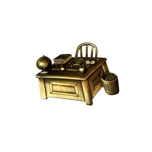 Vintage JJ Jonette Signed Teachers School Desk Pin Brooch